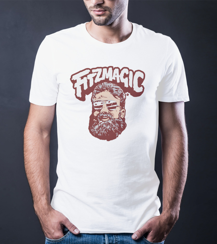 Fitzmagic Bearded Sunglasses Graphic Featuring Charles Leno T-Shirt