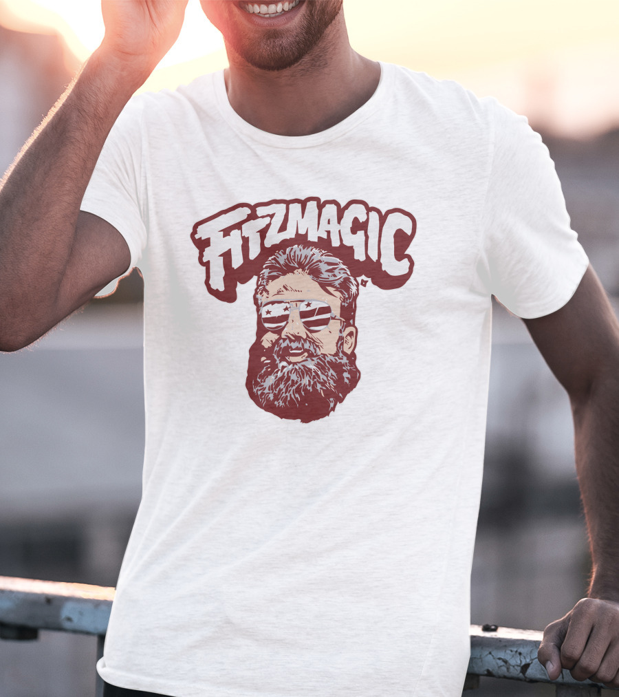 Fitzmagic Bearded Sunglasses Graphic Featuring Charles Leno T-Shirt