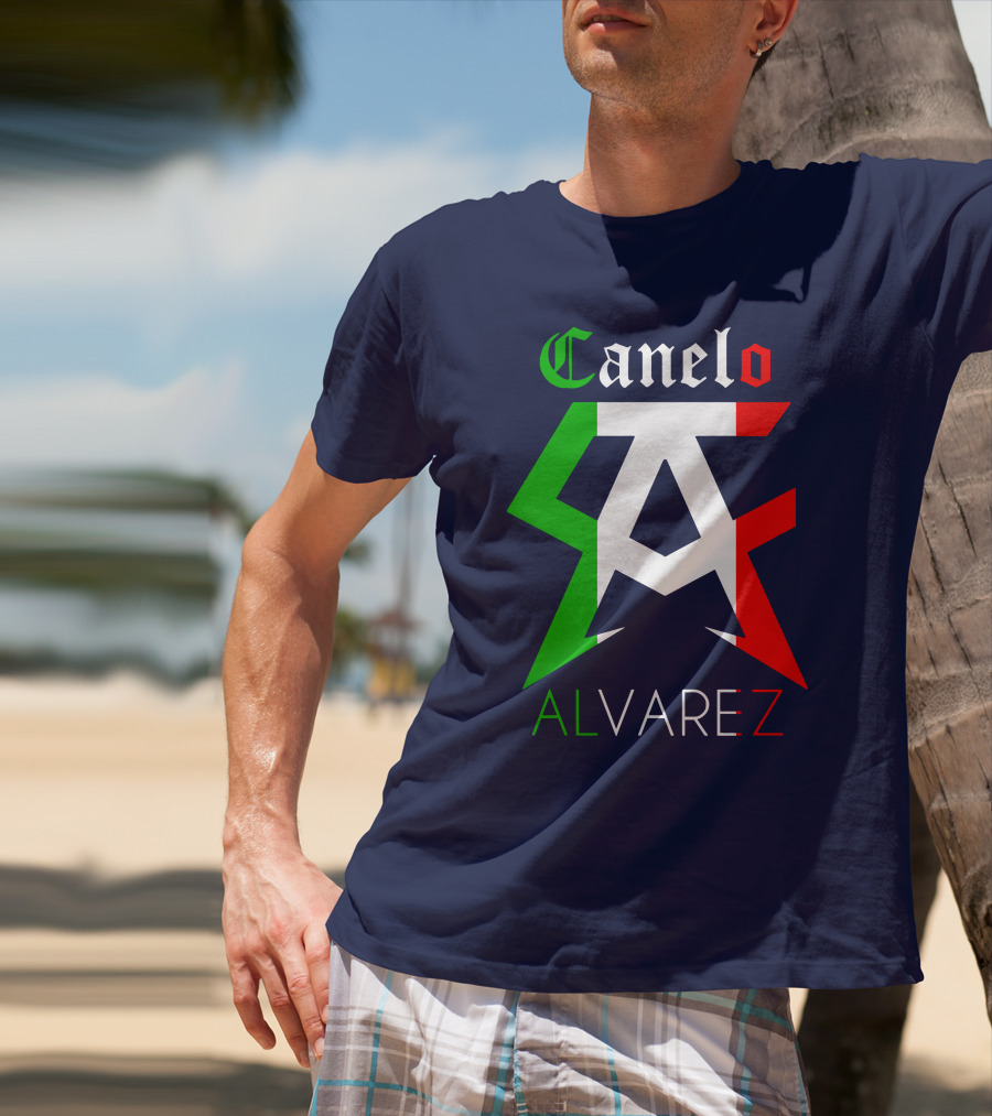 Canelo Alvarez Logo Mexican Flag Colors CA Initials T-Shirt
