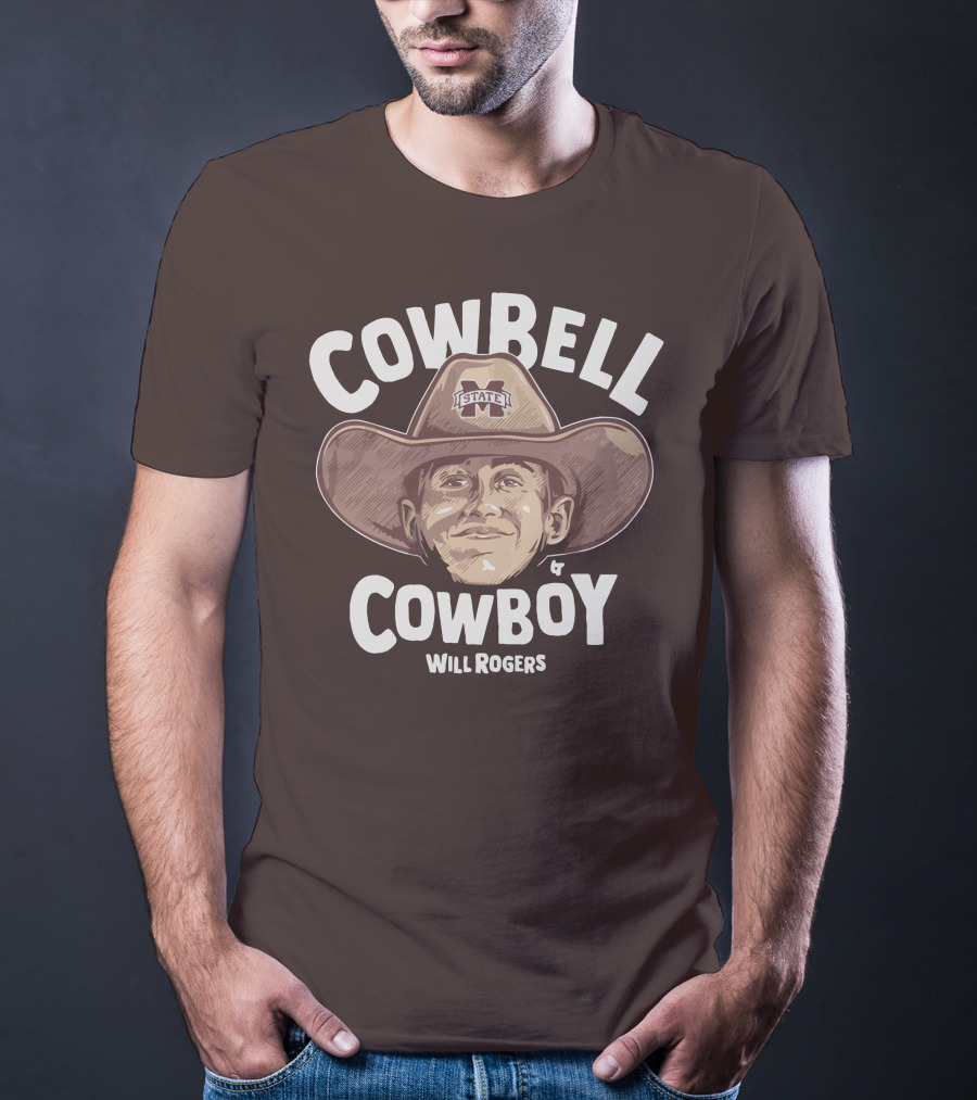 Mississippi State M State Cowbell Cowboy Will Rogers T-Shirt