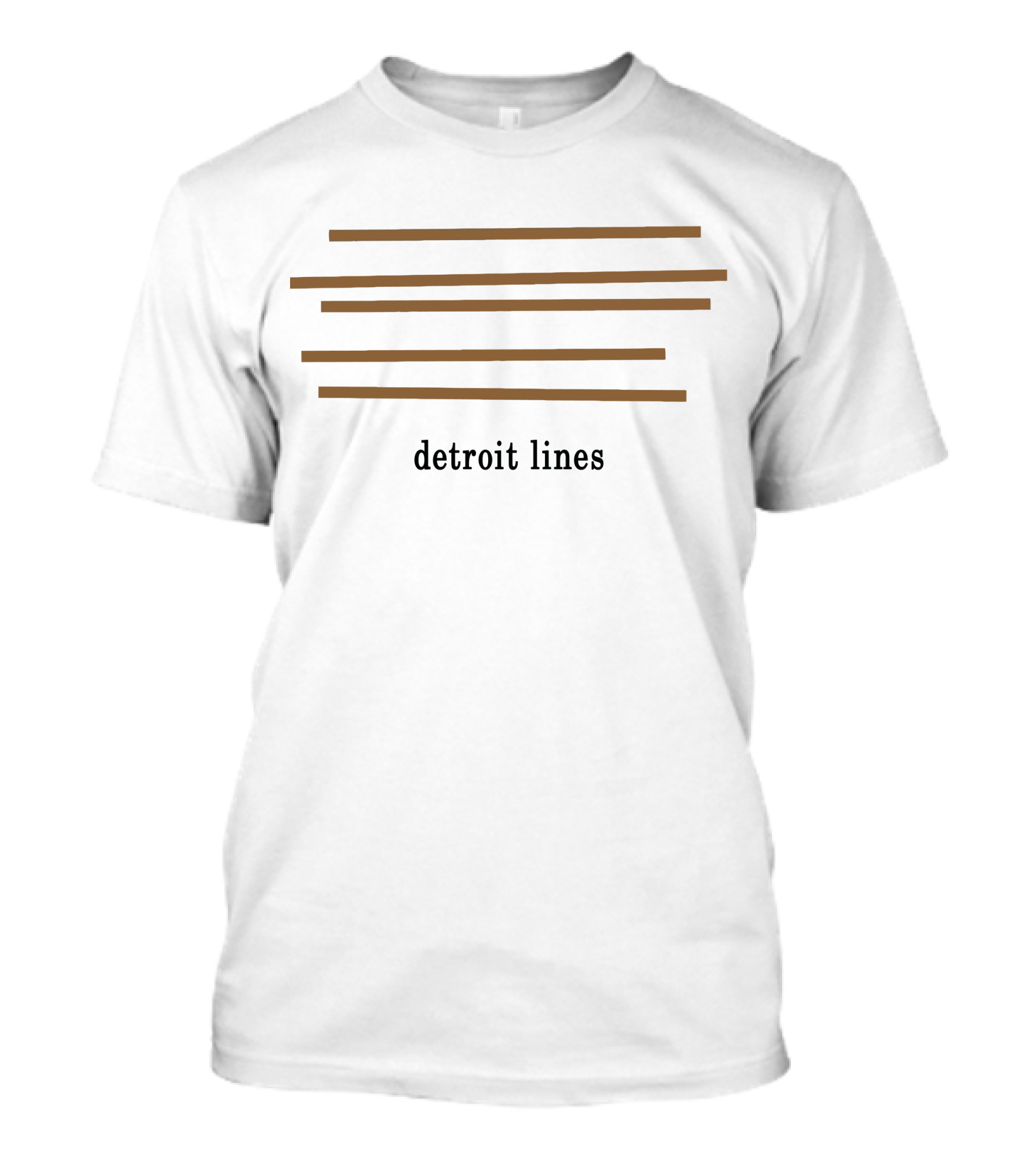 Detroit Lines Minimal Geometric Brown Stripes T-Shirt