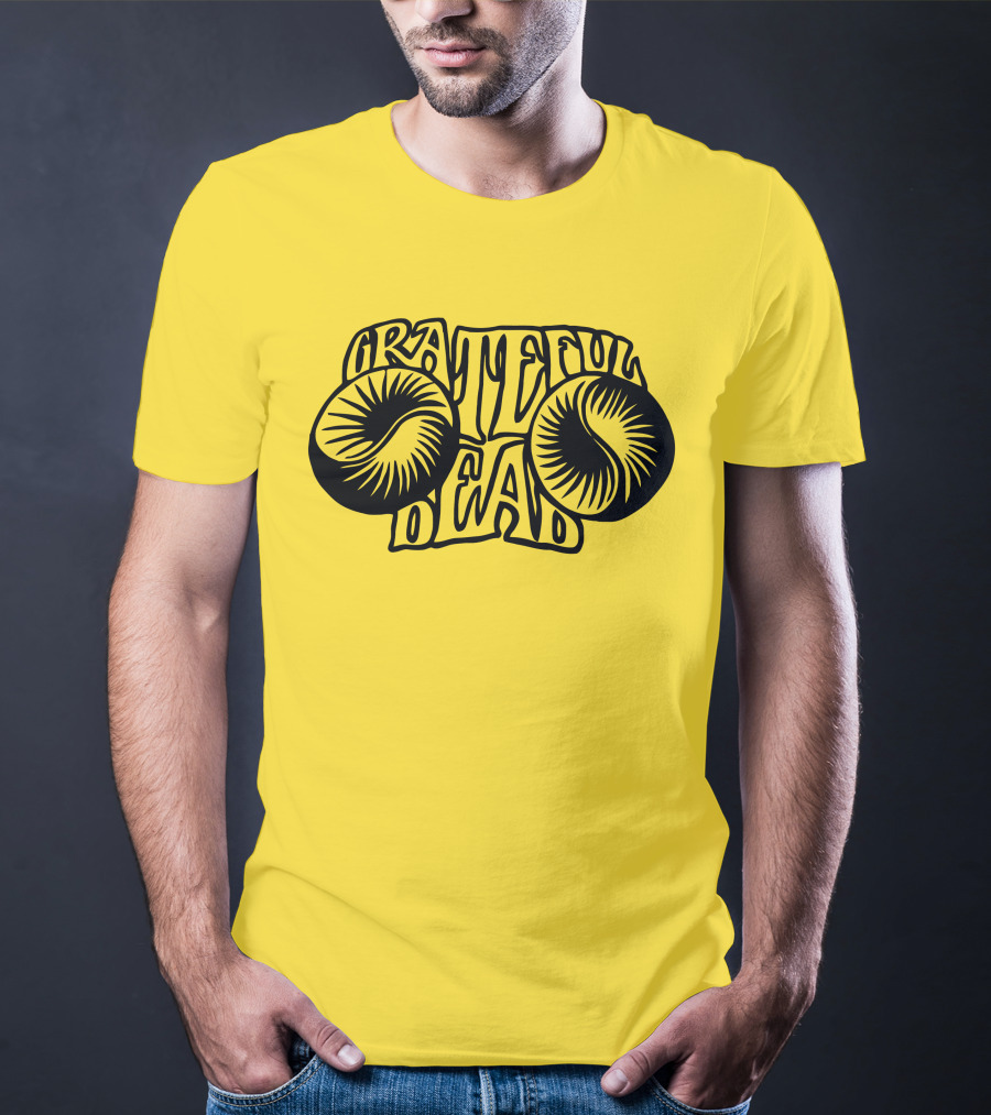 Grateful Dead Psychedelic Sunburst Yellow Background T-Shirt