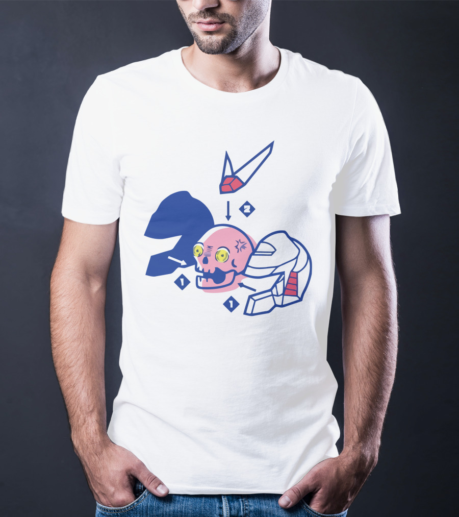 Pewdiepie Mecha Anatomy Skull Robot Disassembled T-Shirt