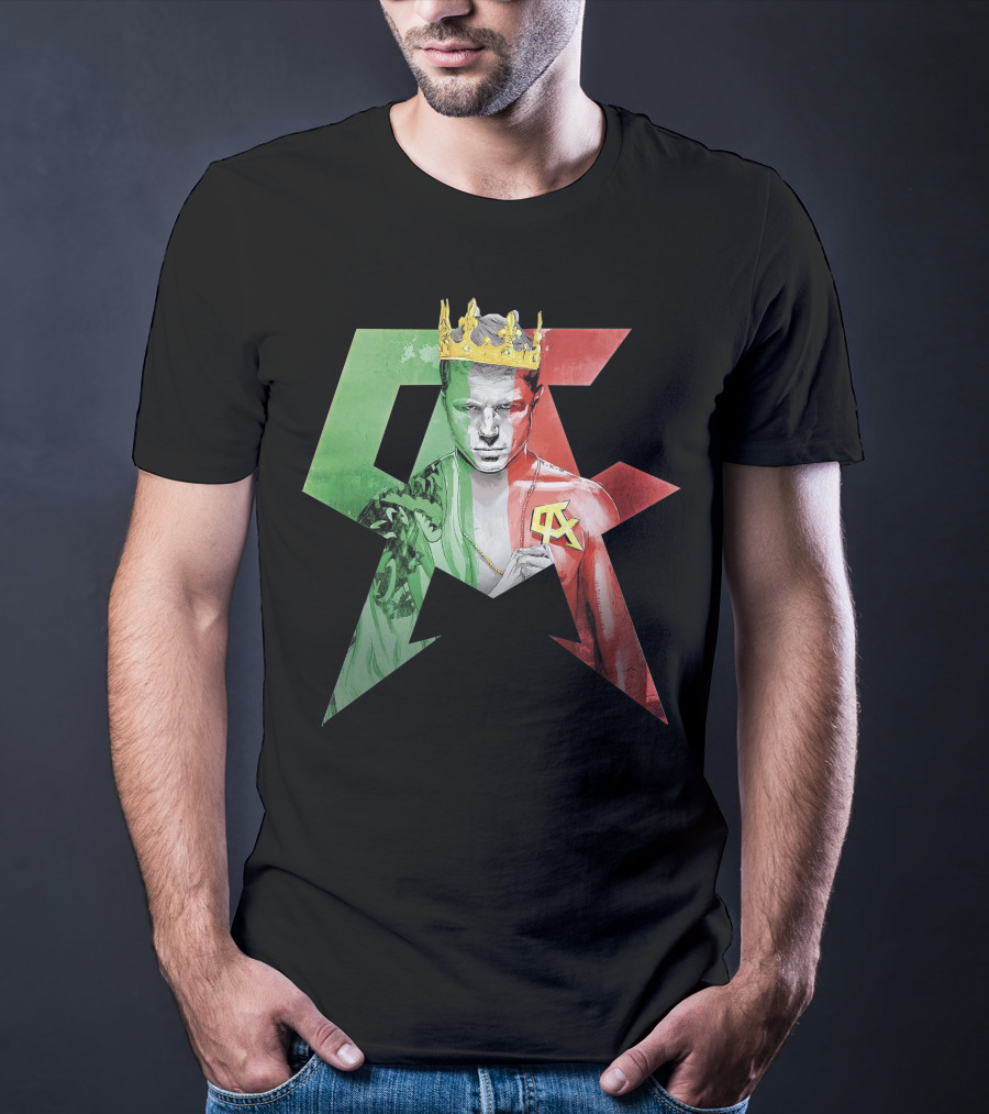 Canelo Champion King In Mexican Flag Colors With Crown And CA T-Shirt