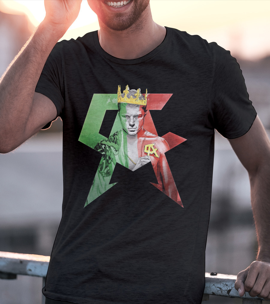 Canelo Champion King In Mexican Flag Colors With Crown And CA T-Shirt