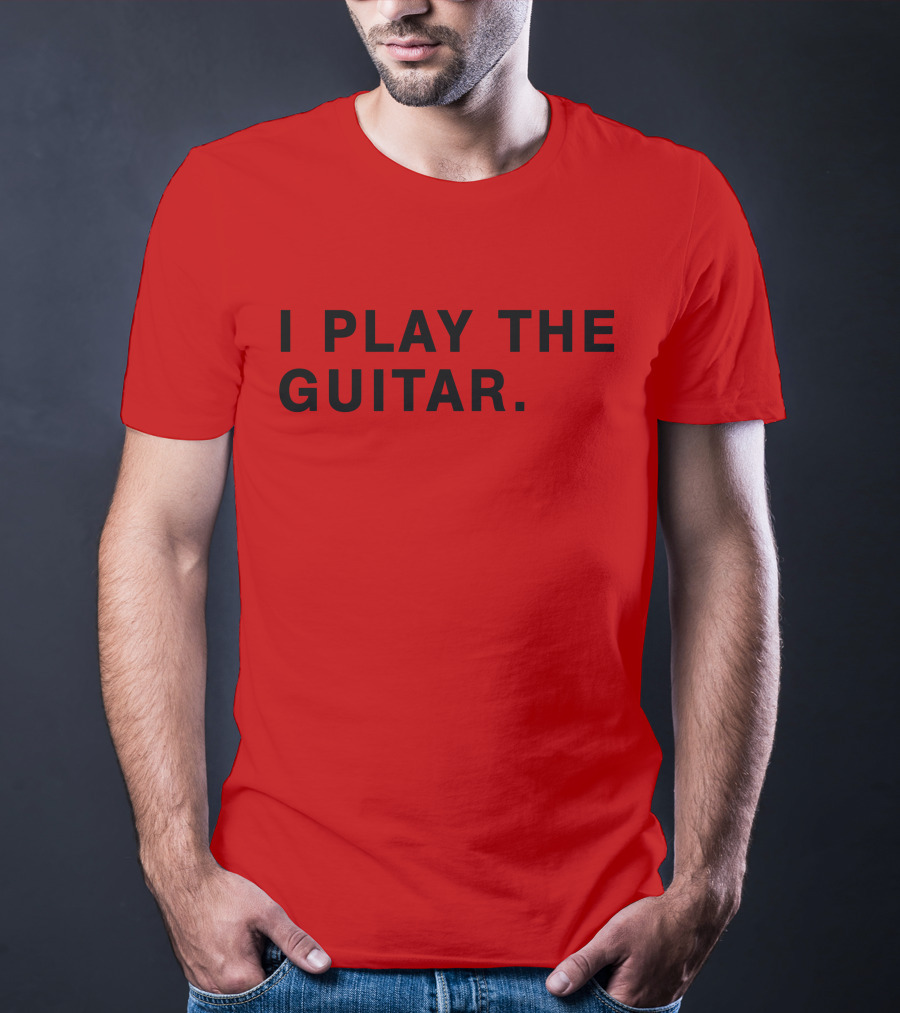 I Play The Guitar Bold Red T-Shirt