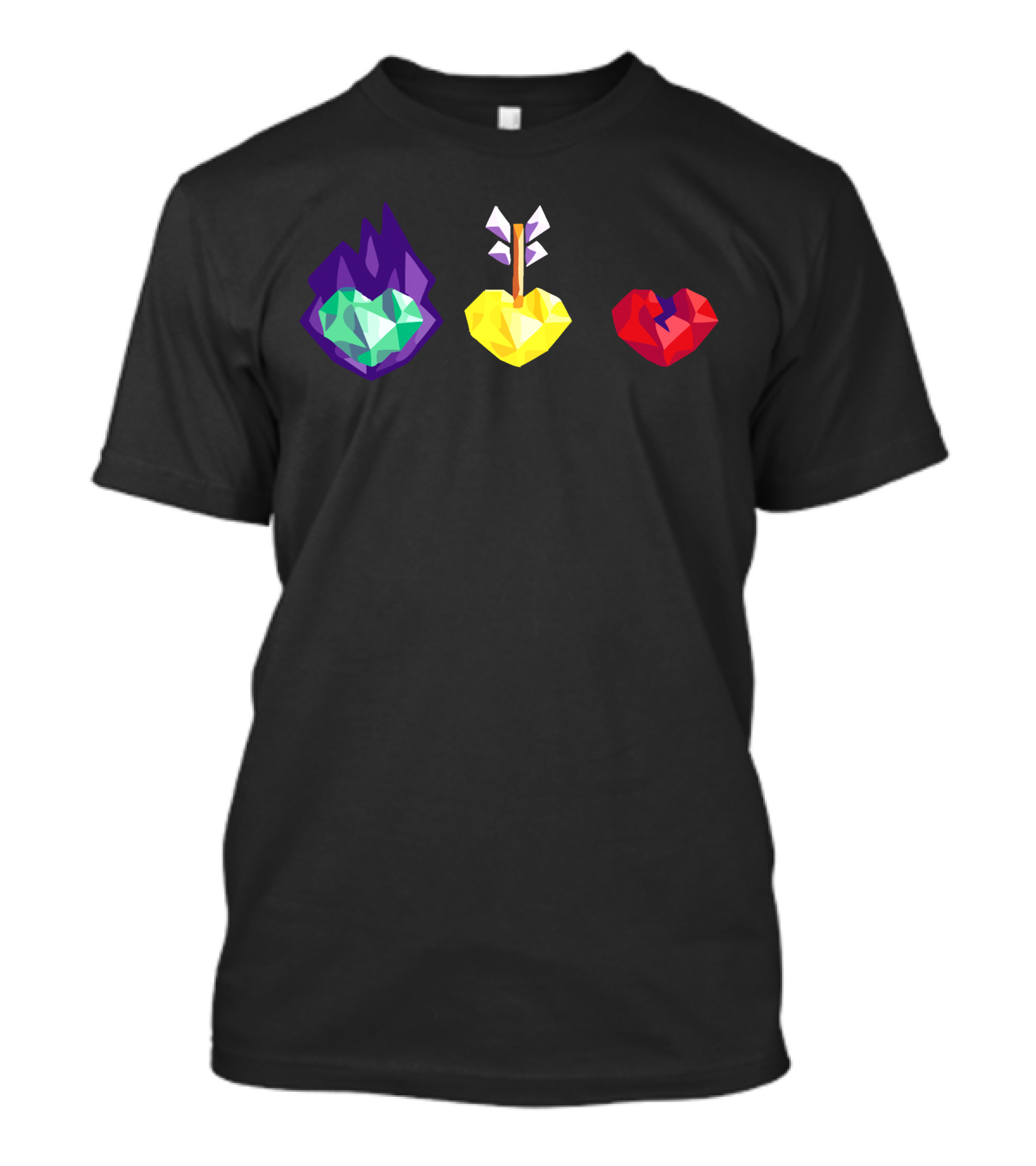 Grian 3 Lives Geometric Hearts With Flame Arrow And Broken T-Shirt