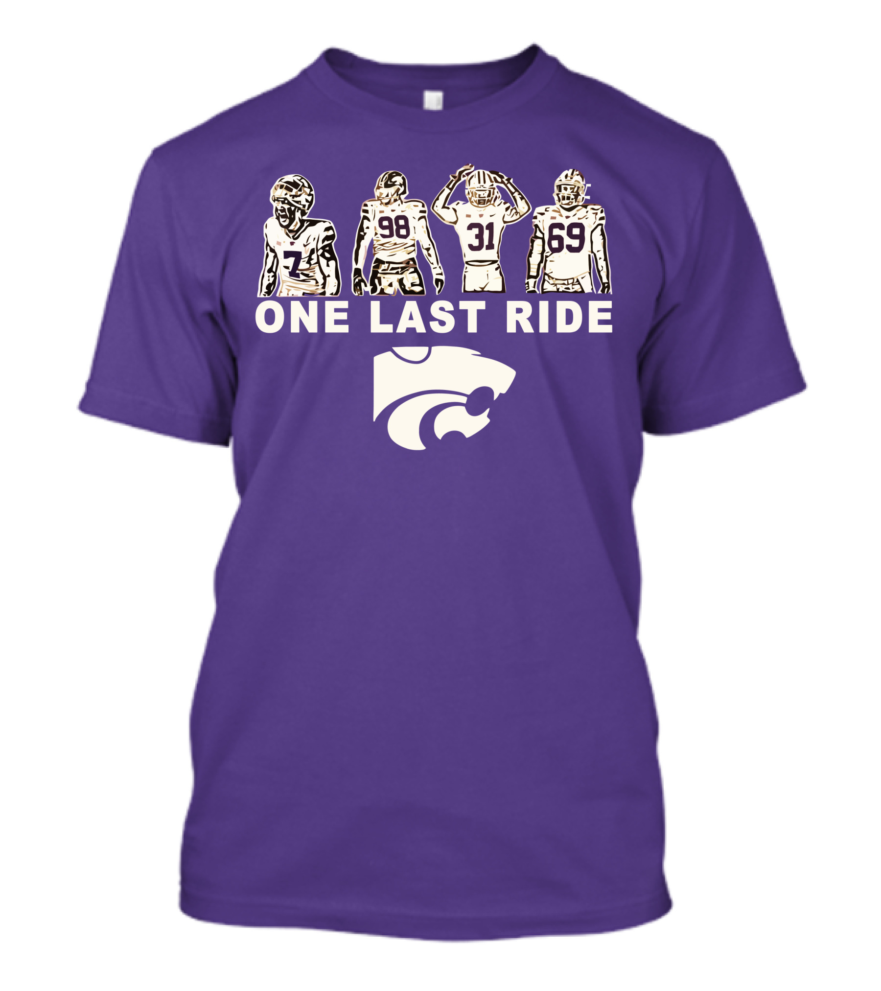 K-State Football One Last Ride Wildcats Players T-Shirt