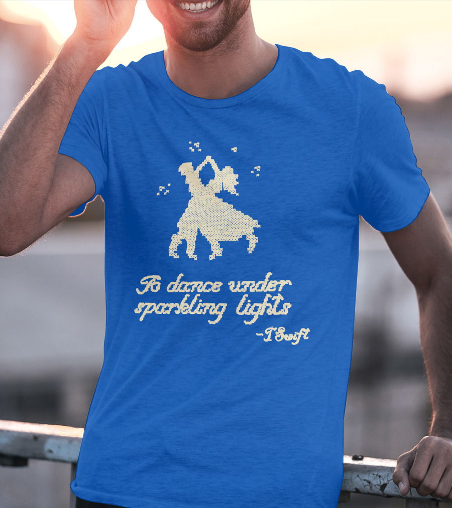 To Dance Under Sparkling Lights T Swift Christmas Tree Farm Blue T-Shirt