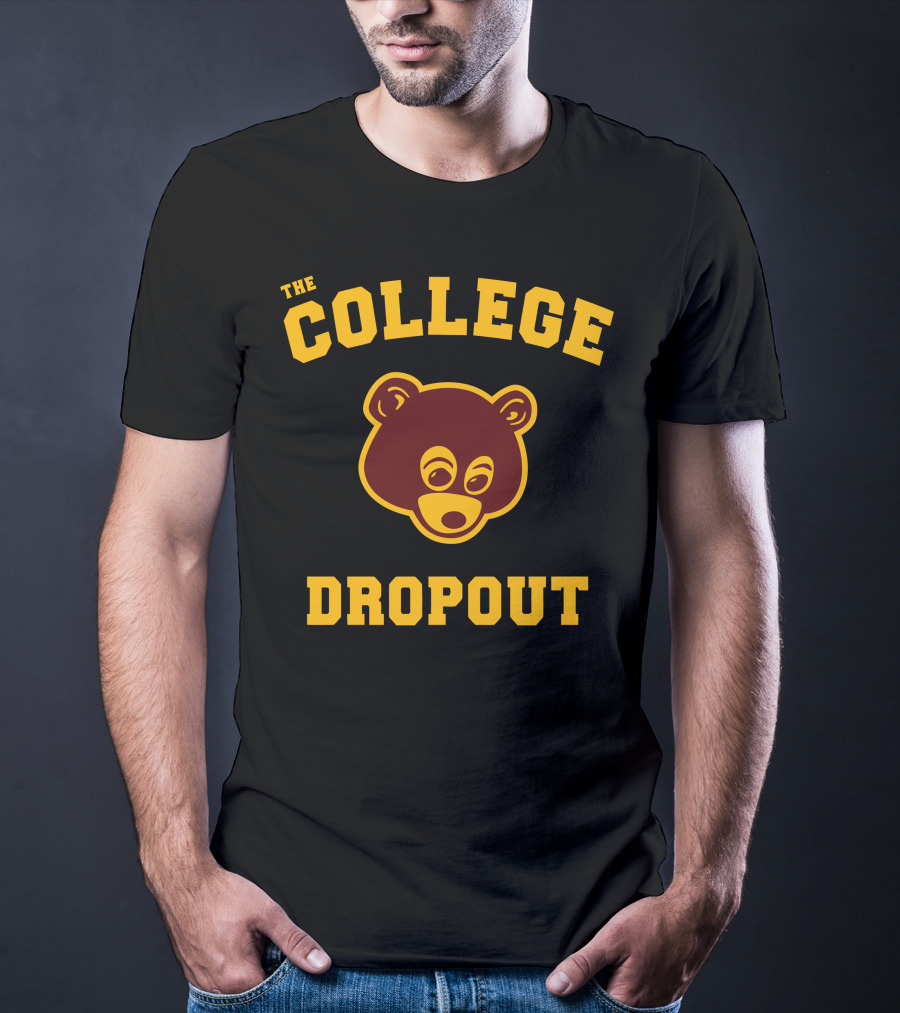 The College Dropout Bear Face Design In T-Shirt
