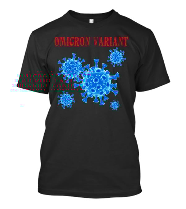 Omicron Variant Virus Graphic Blue Molecular Structure T-Shirt
