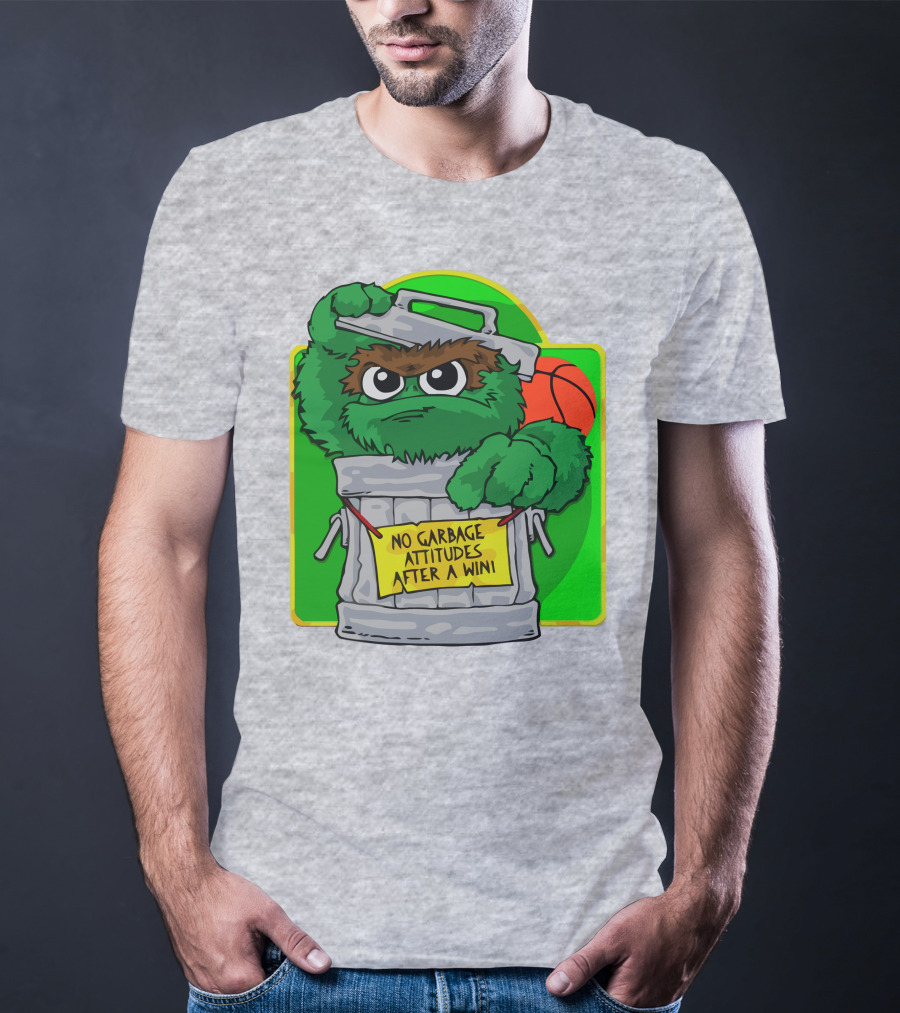 No Garbage Attitudes After A Win Eric Musselman Inspired Furry Trash Can Creature T-Shirt