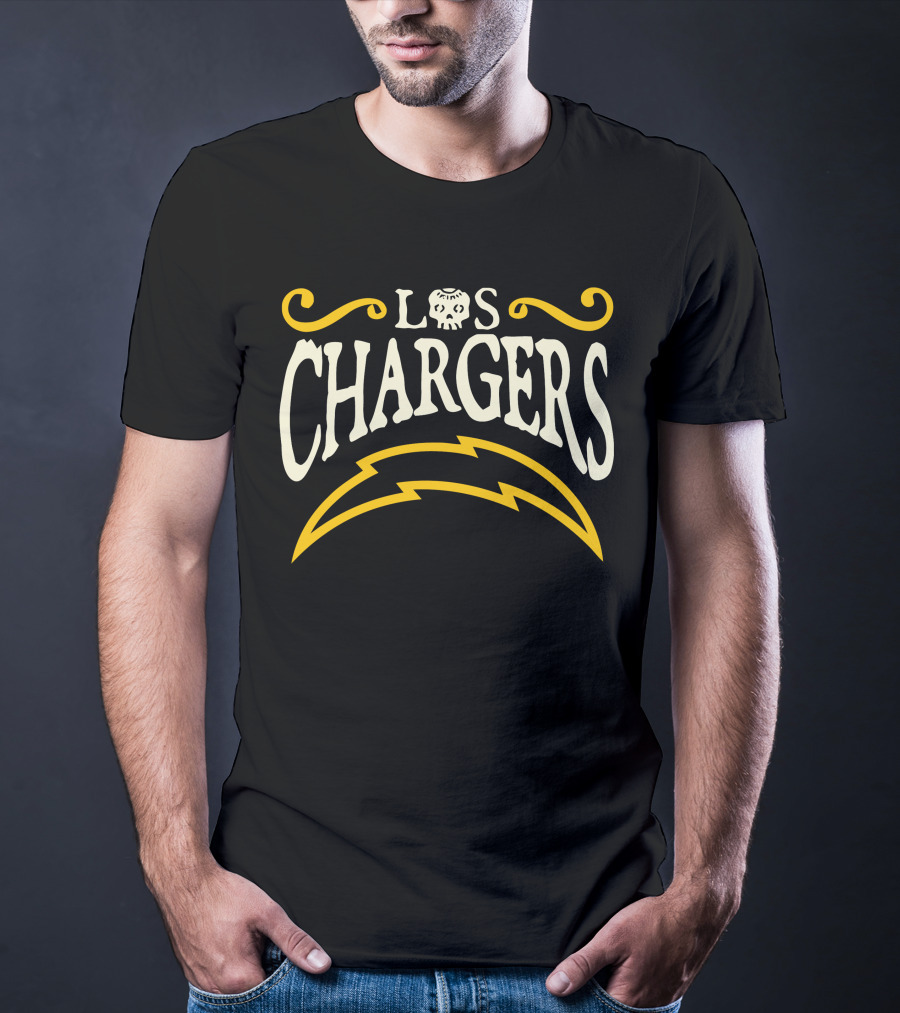 Los Chargers Skull Lightning T-Shirt
