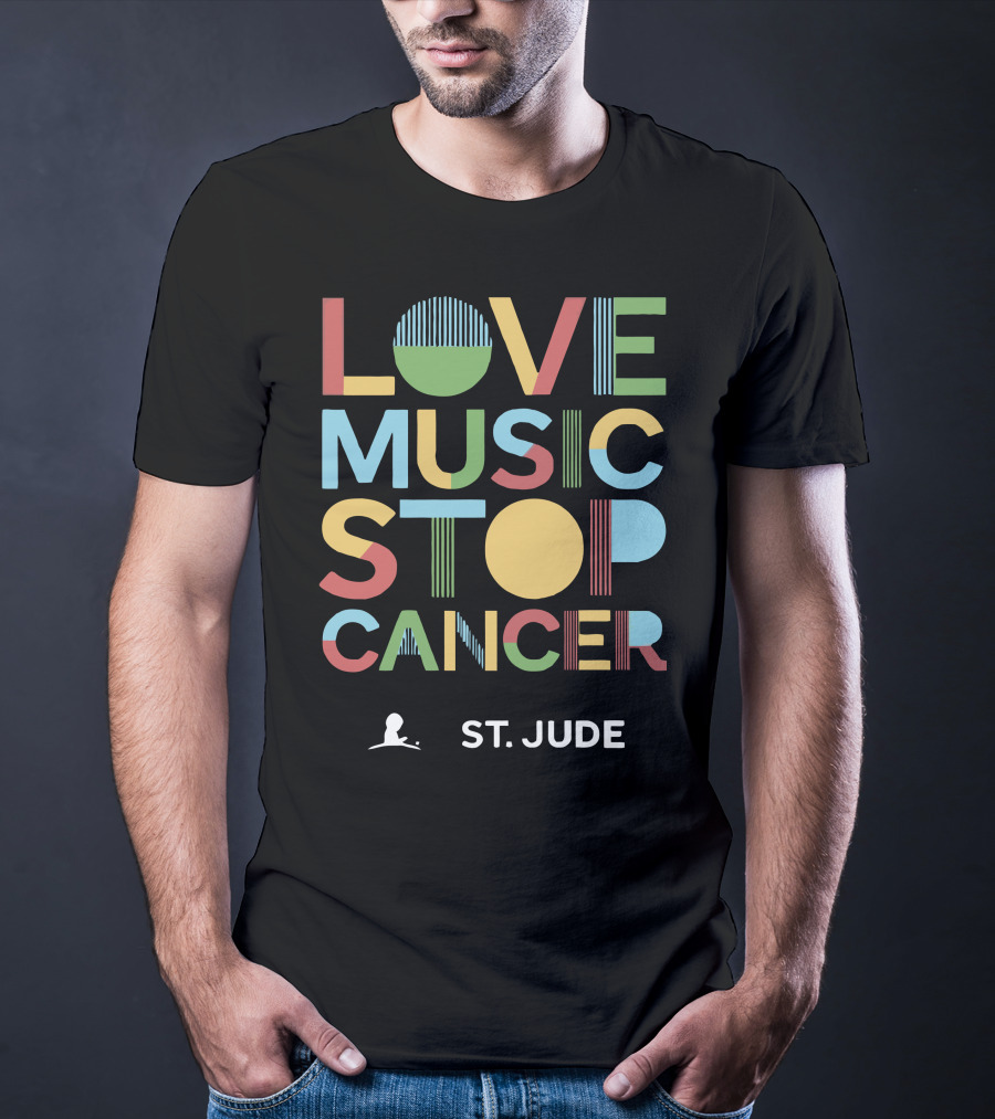 Love Music Stop Cancer St. Jude T-Shirt