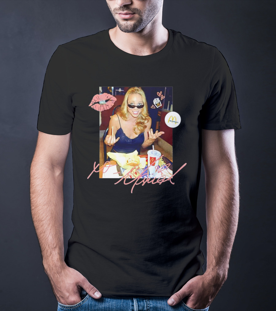 XO Mariah McDonald's Meal Lips Fries Cup T-Shirt