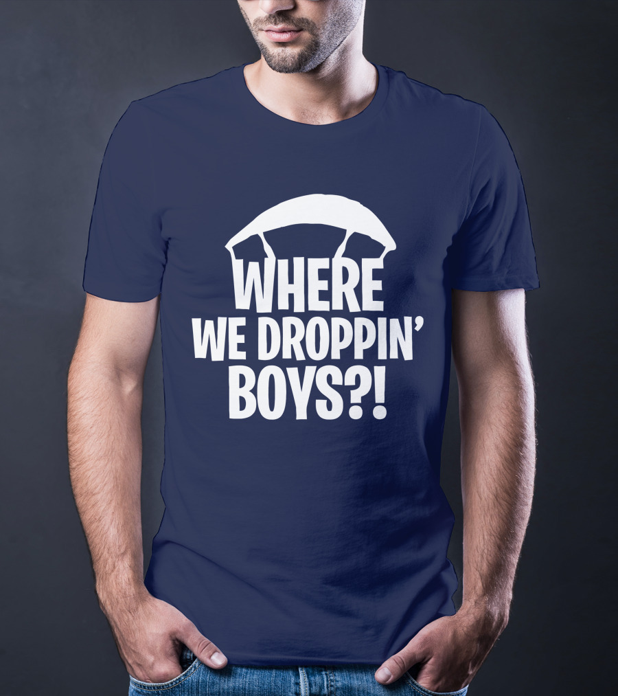 Go All Out Adult Where We Droppin' Boys Parachute T-Shirt
