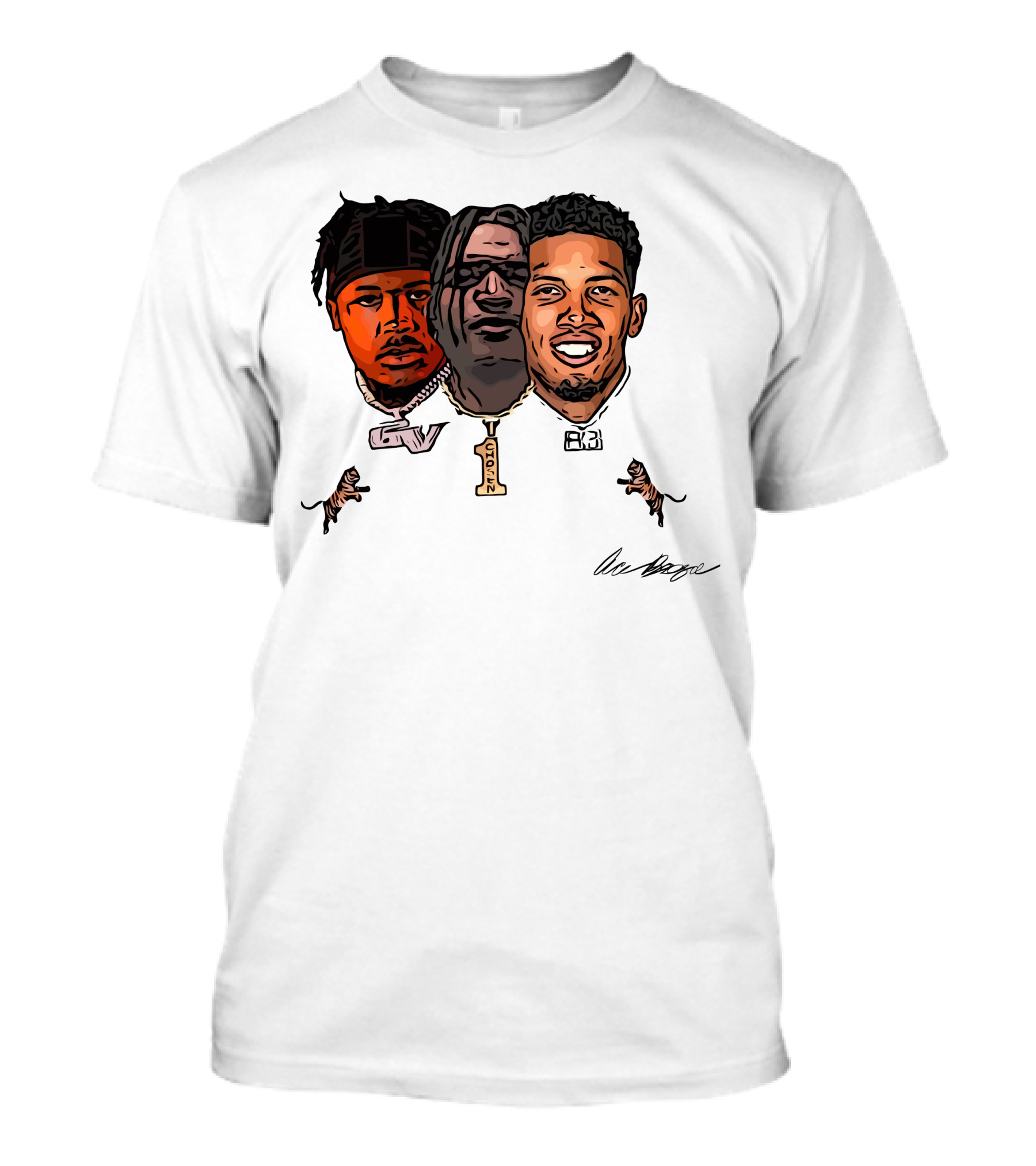 Joe Burrow Tres Amigos GV 1 AB Tiger Faces T-Shirt