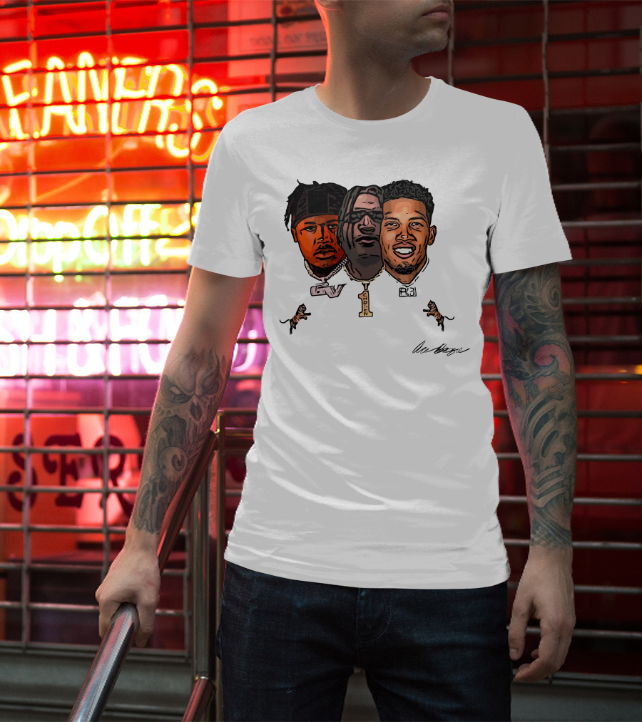 Joe Burrow Tres Amigos GV 1 AB Tiger Faces T-Shirt