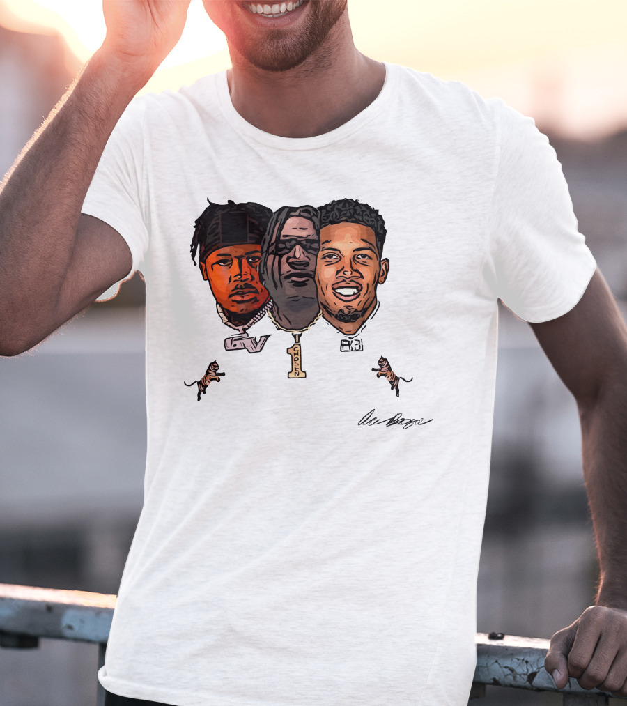 Joe Burrow Tres Amigos GV 1 AB Tiger Faces T-Shirt