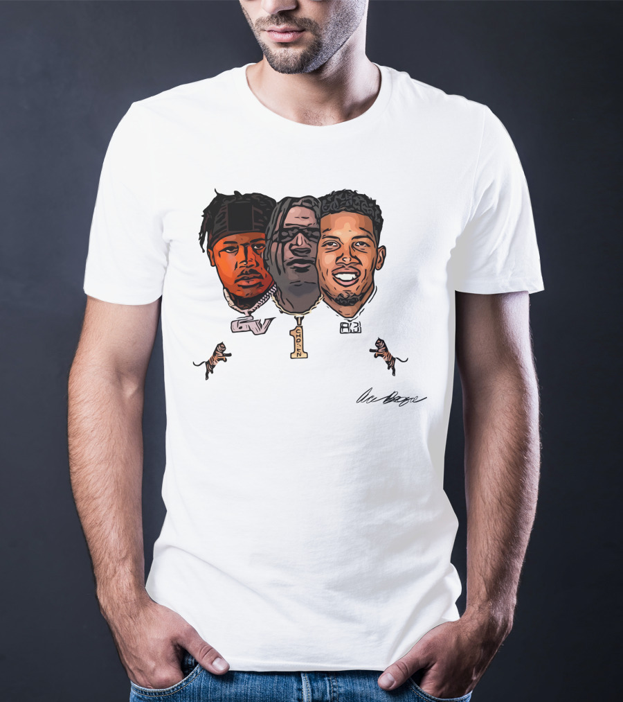 Joe Burrow Ja'Marr Chase Tee Higgins Tyler Boyd Bengals Football Faces And Chains T-Shirt