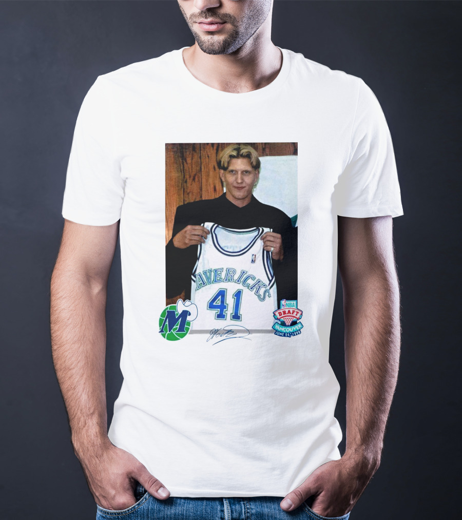 Dirk Nowitzki Mavericks NBA Draft Vancouver June 24 1998 T-Shirt