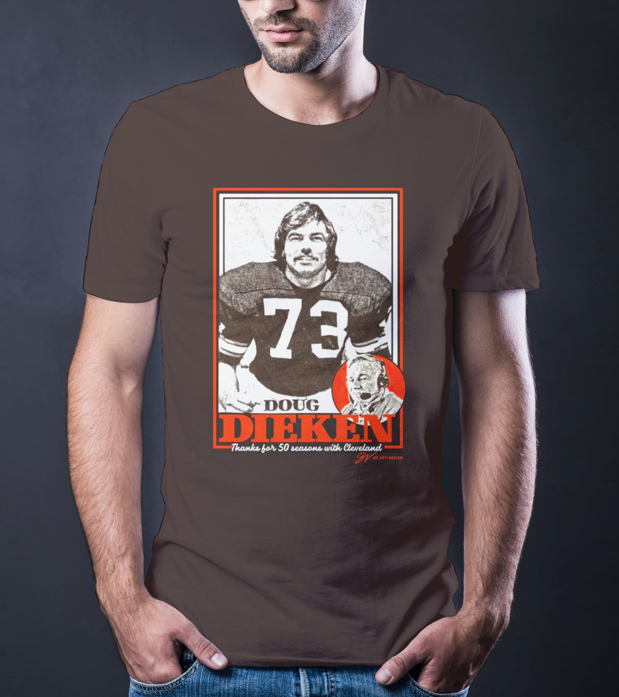 Doug Dieken 50 Seasons With Cleveland Football Number 73 Honors T-Shirt