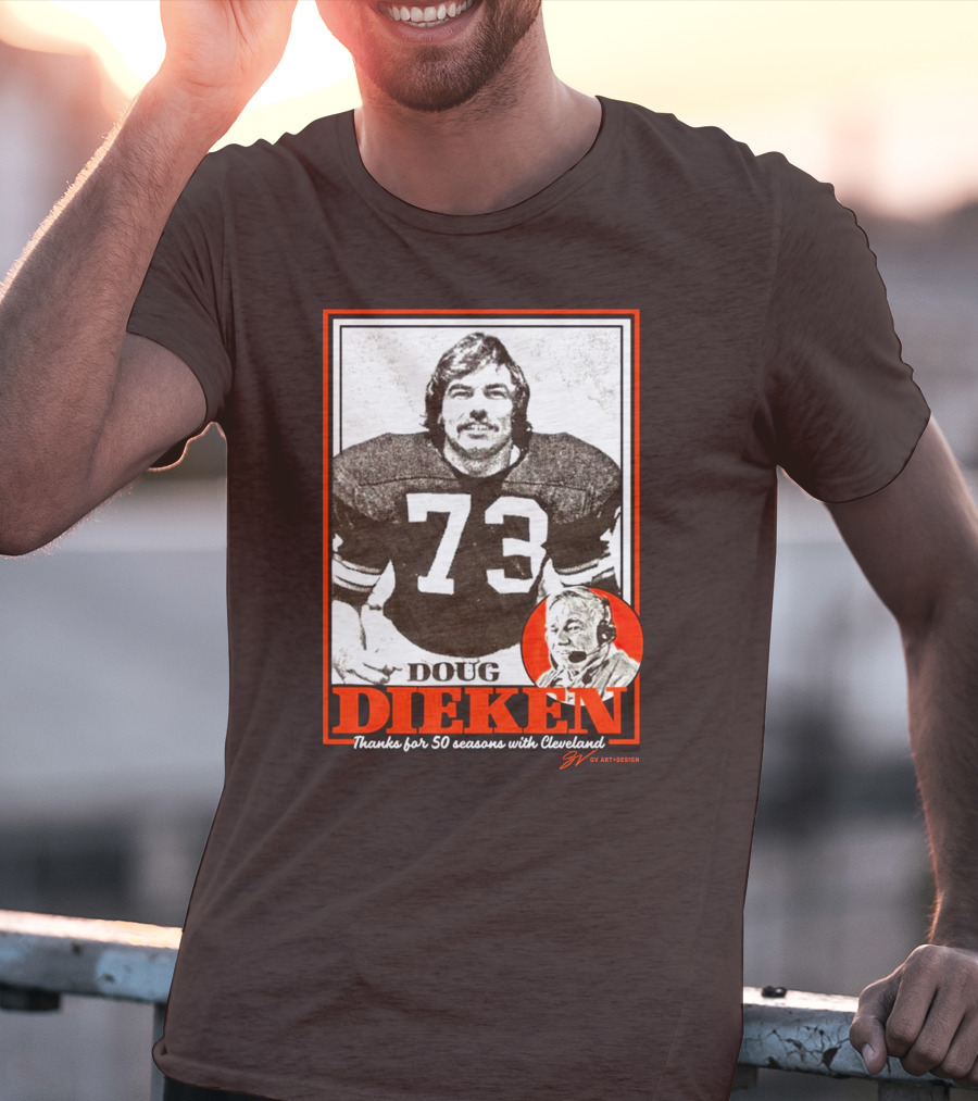 Doug Dieken 50 Seasons With Cleveland Football Number 73 Honors T-Shirt