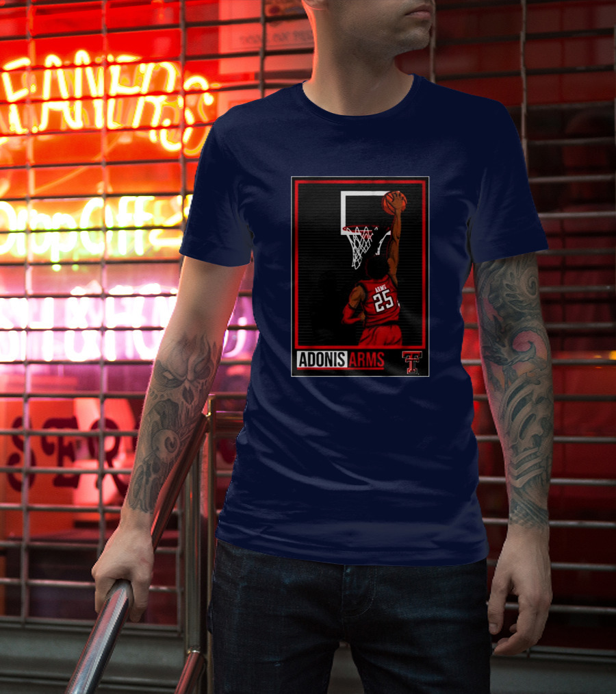 Texas Tech Basketball Adonis Arms Dunking 25 T-Shirt