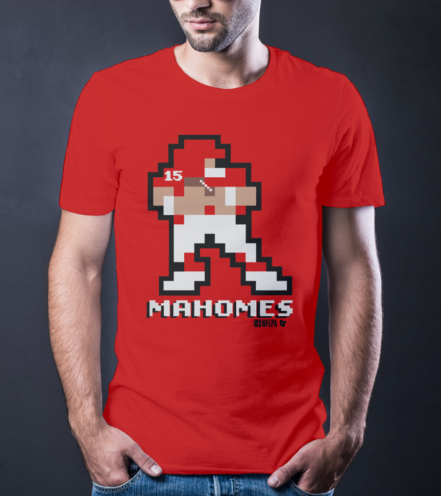 Patrick Mahomes 8 Bit NFLPA Pixelated Player T-Shirt