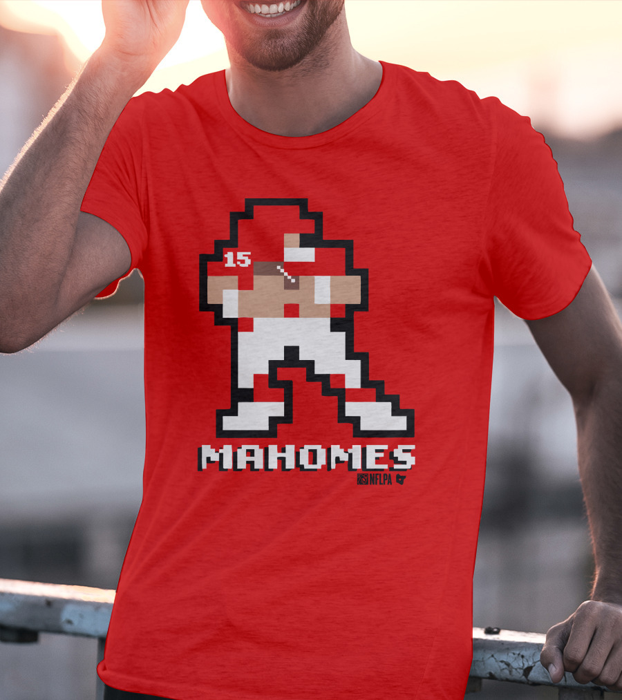 Patrick Mahomes 8 Bit NFLPA Pixelated Player T-Shirt