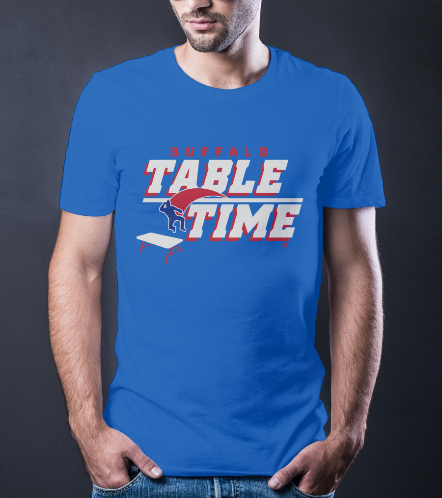 Buffalo Bills Table Time Jumping Through Folding Table T-Shirt
