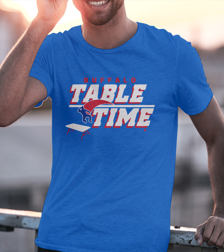 Buffalo Bills Table Time Jumping Through Folding Table T-Shirt
