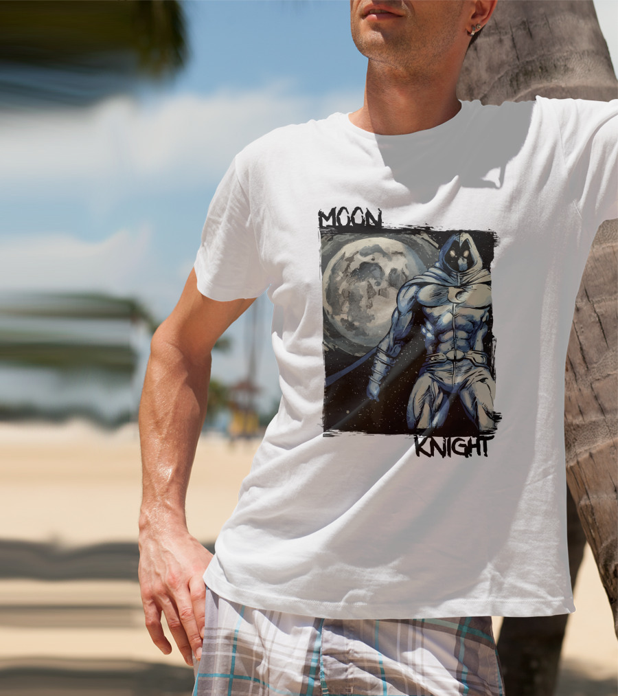Moon Knight Marc Spector Hero With Full Moon Background T-Shirt