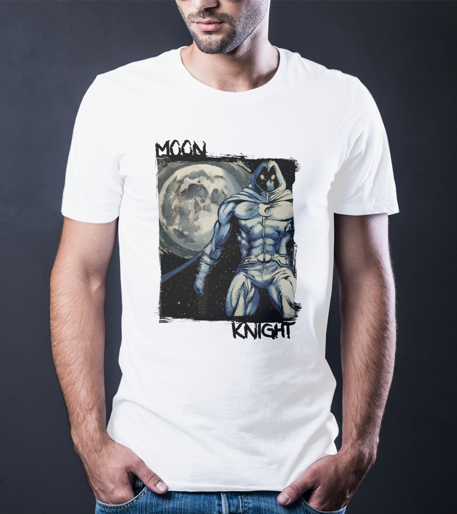Moon Knight Marc Spector Hero With Full Moon Background T-Shirt