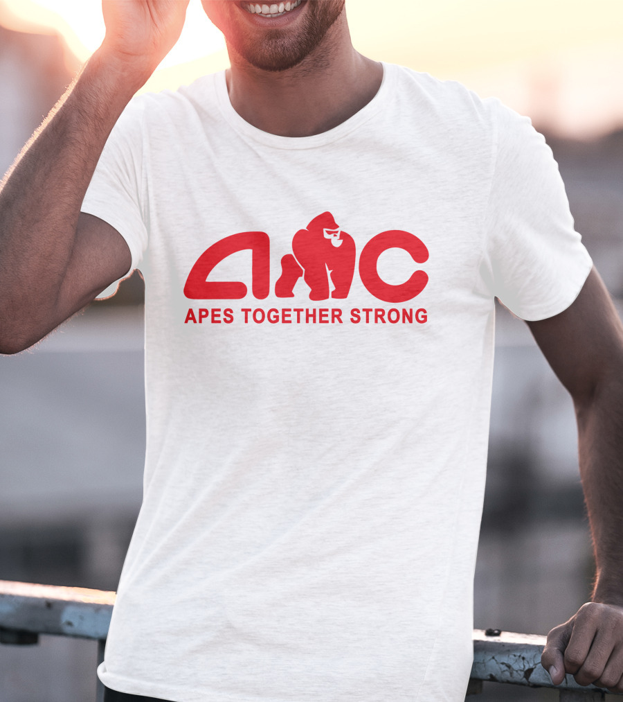 AMC Apes Together Strong Logo With Red Gorilla T-Shirt