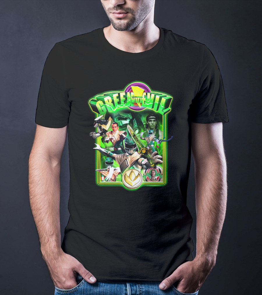 Green With Evil Mighty Morphin Power Rangers Villainous Green Ranger Adventure T-Shirt