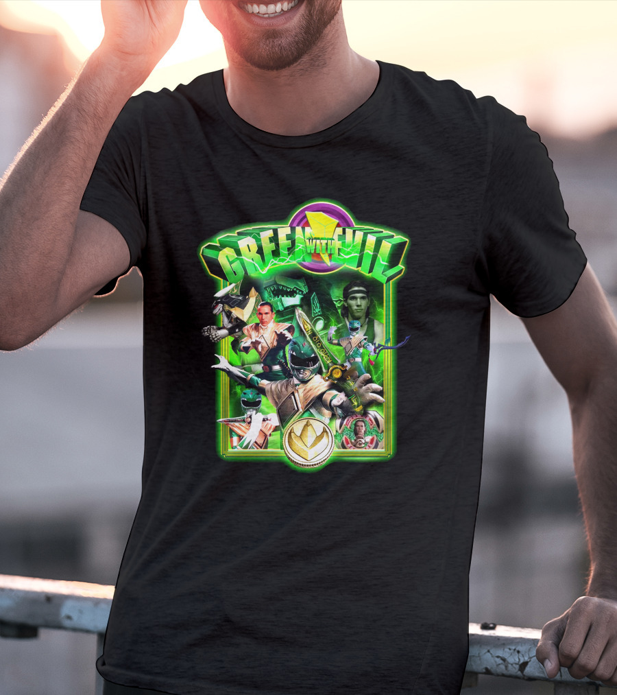 Green With Evil Mighty Morphin Power Rangers Villainous Green Ranger Adventure T-Shirt