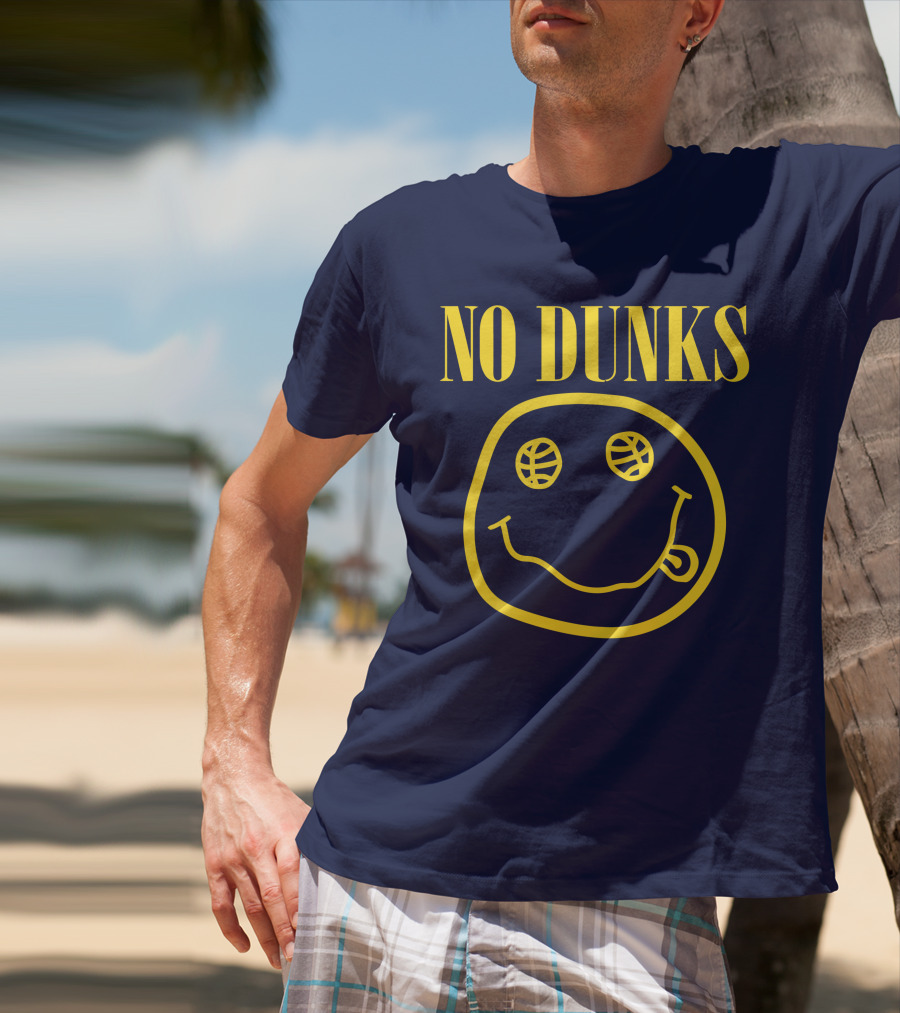No Dunks Smiley Face Basketball Eyes T-Shirt