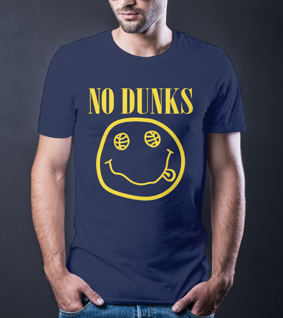 No Dunks Smiley Face Basketball Eyes T-Shirt
