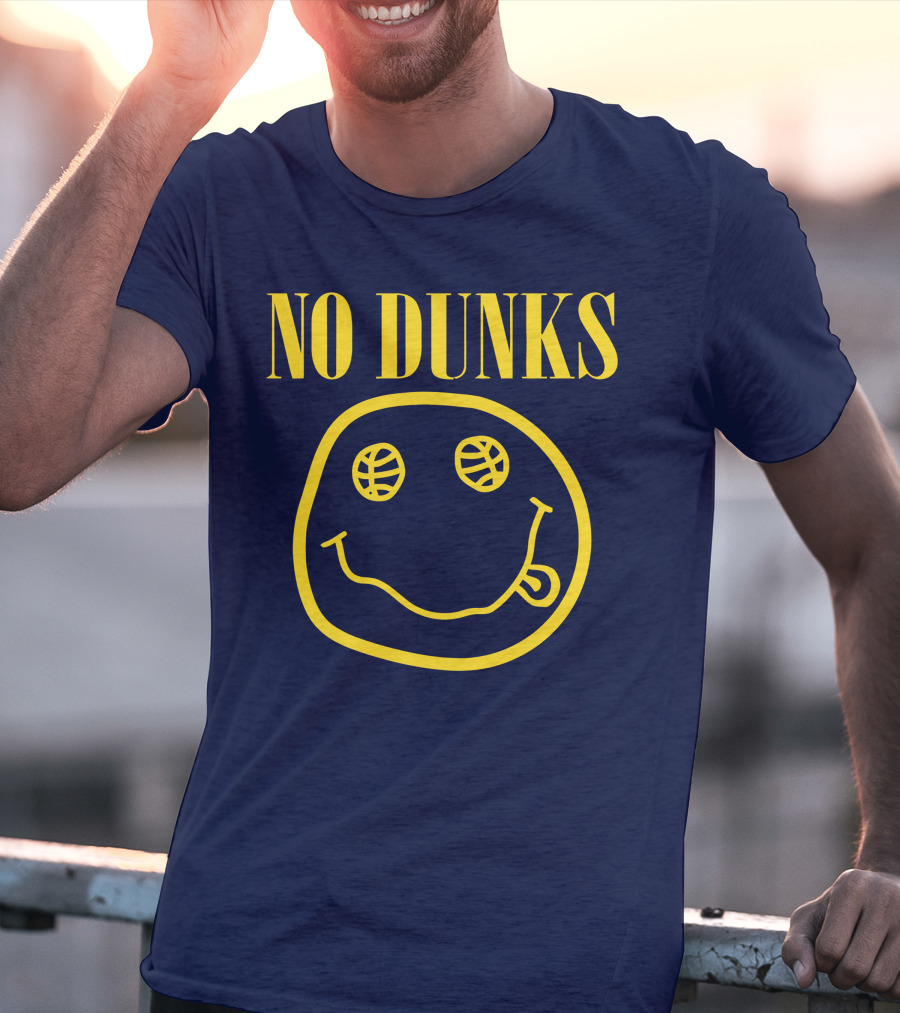 No Dunks Smiley Face Basketball Eyes T-Shirt