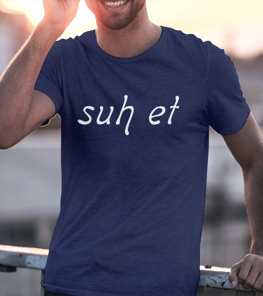 Suh Et Minimalist Text Design Navy Blue T-Shirt