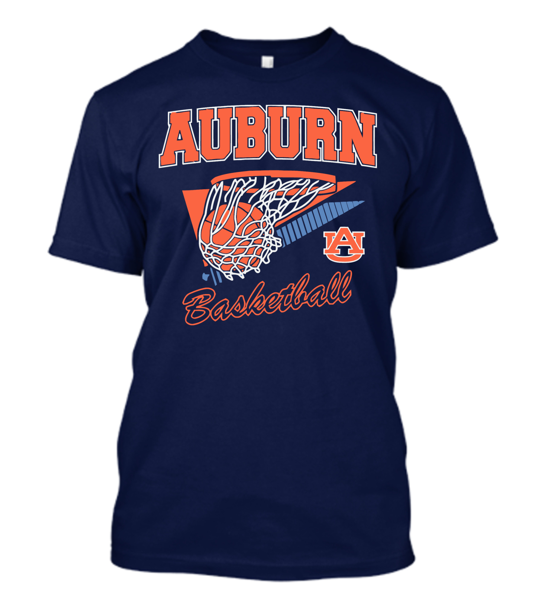 Auburn Basketball Retro Style Net And Ball T-Shirt