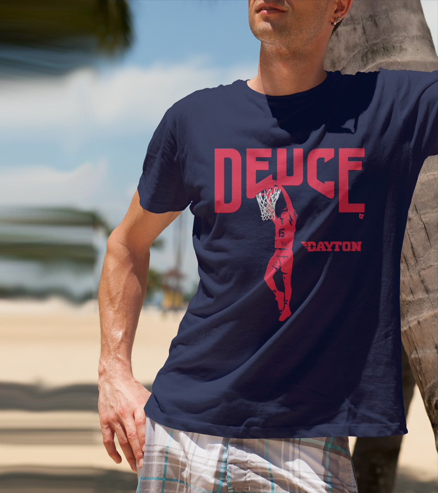 Dayton Basketball Deuce Daron Holmes II Dunking T-Shirt