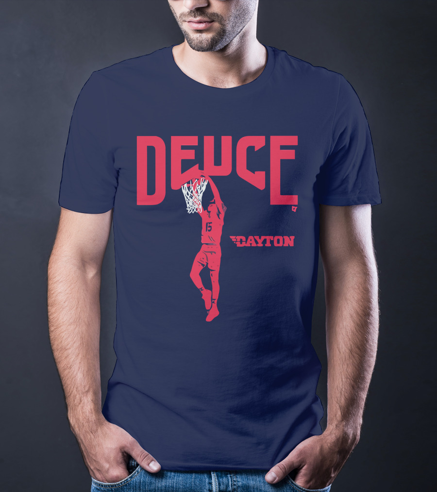 Dayton Basketball Deuce Daron Holmes II Dunking T-Shirt