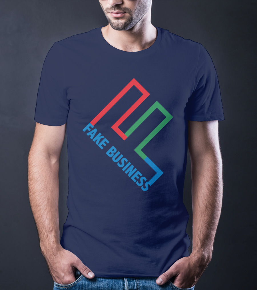 Fake Business Logo With Red Green Blue Lines T-Shirt