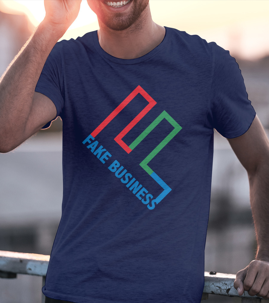 Fake Business Logo With Red Green Blue Lines T-Shirt
