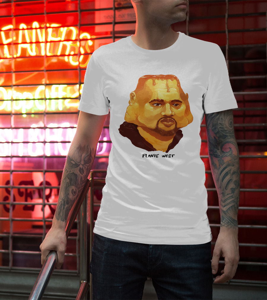 Flanye West Pancake Head Parody Caricature T-Shirt