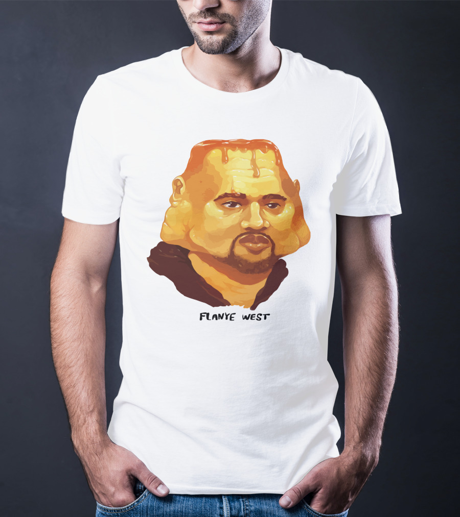Flanye West Pancake Head Parody Caricature T-Shirt