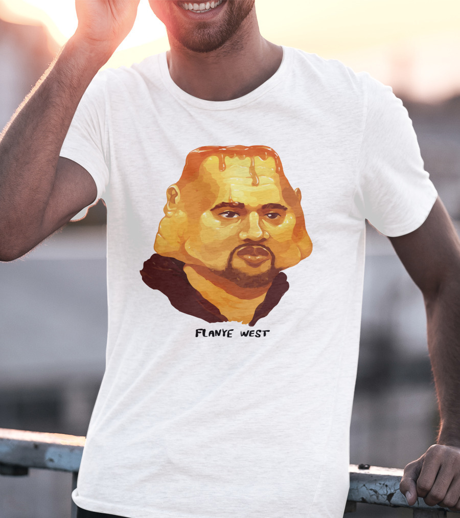 Flanye West Pancake Head Parody Caricature T-Shirt
