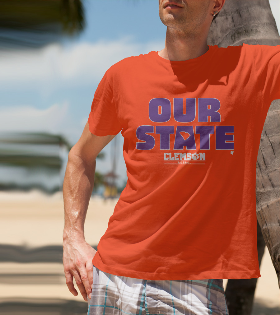 Clemson Baseball Our State South Carolina Outline T-Shirt